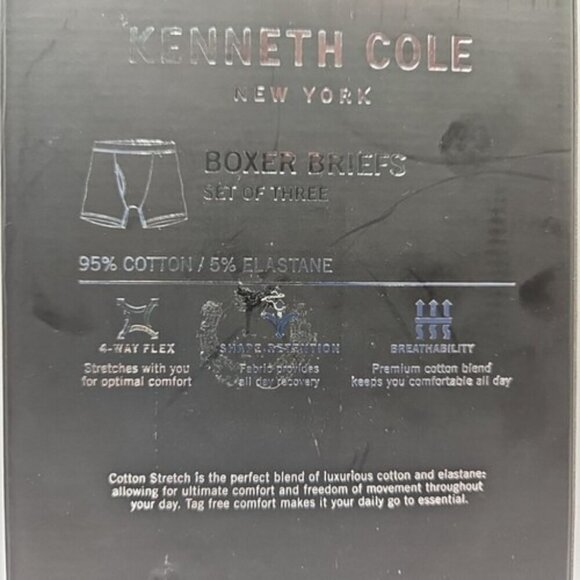 Kenneth Cole Boxer Briefs Size Large Set of Three (3) Stretch Cotton NIB 52W1023 - Picture 6 of 15